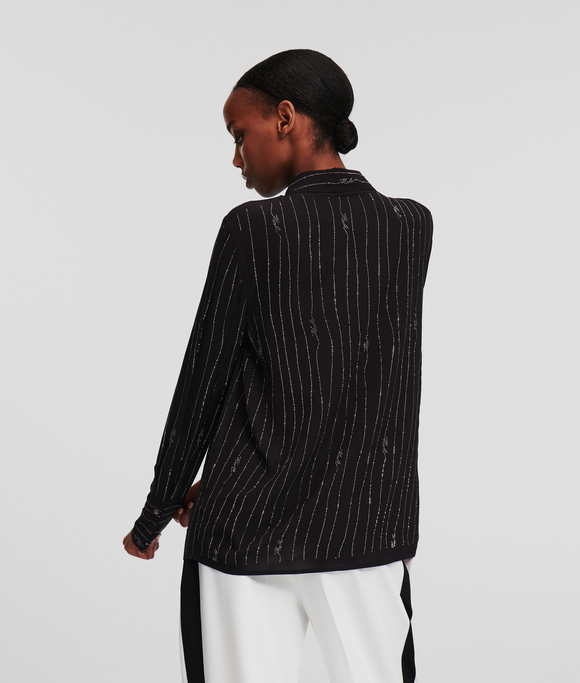 (image for) Practical RHINESTONE PINSTRIPE SHIRT